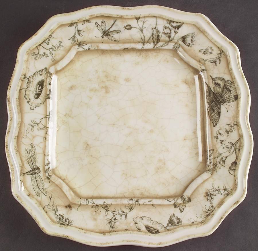 Floral Toile Dinner Plate by 222 Fifth (PTS)-1