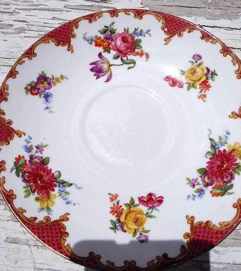 Wilton Pink Red (Smooth) Saucer by John  Aynsley & Sons-1
