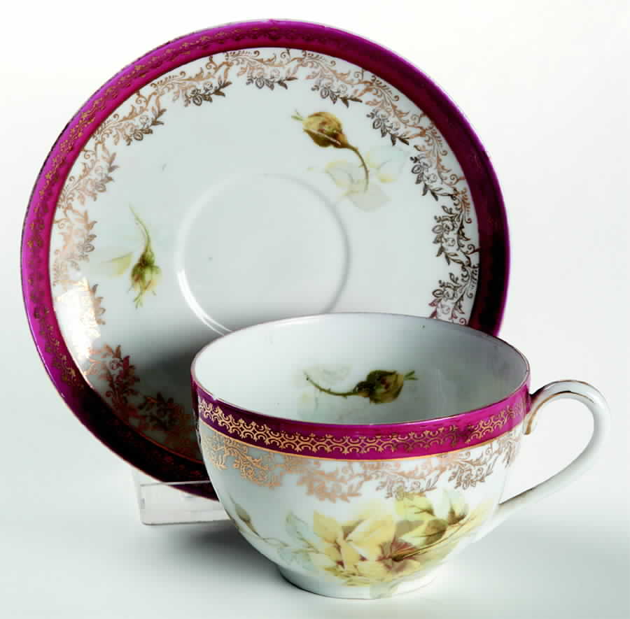 AUS319 Flat Cup & Saucer Set by Austria-1