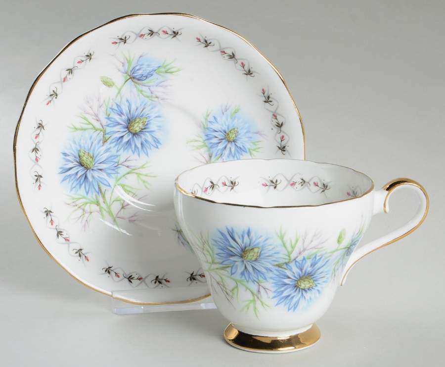 Love In A Mist Footed Cup & Saucer Set by Adderley-1