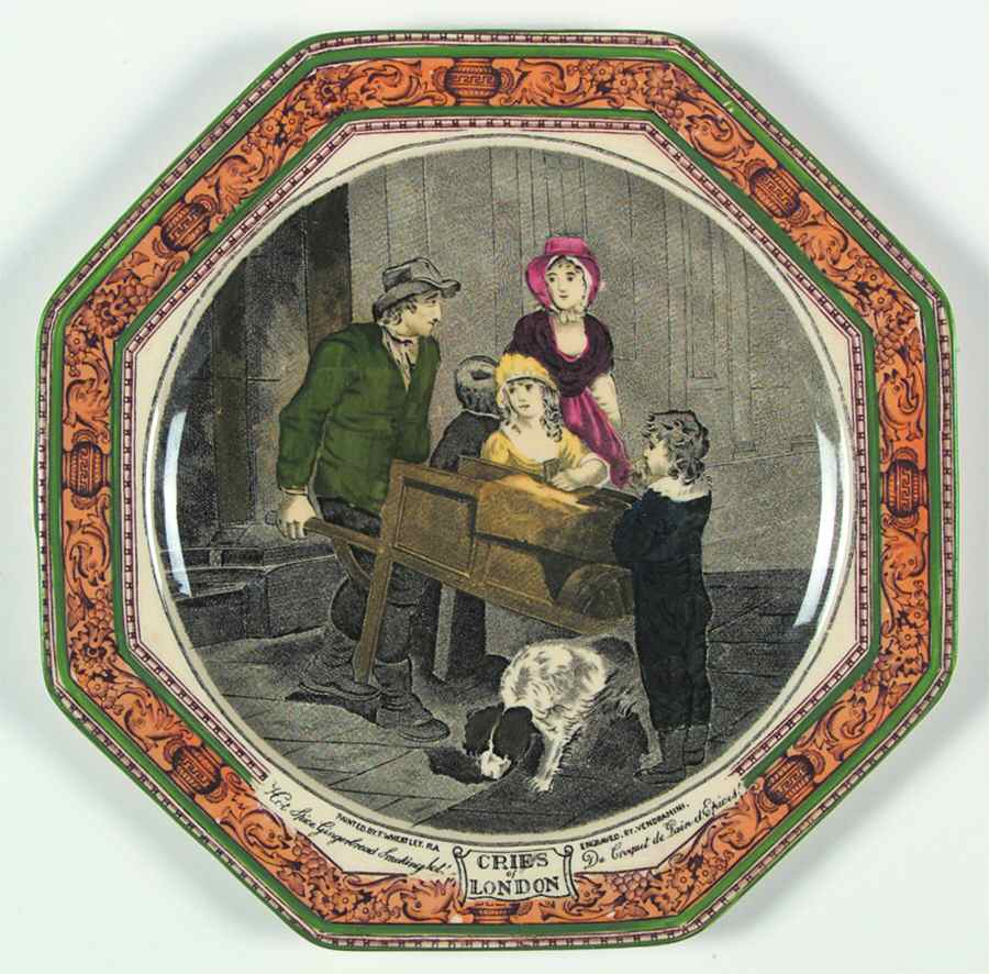 Cries of London (Multisided) Octagonal Salad Plate by Adams China-1