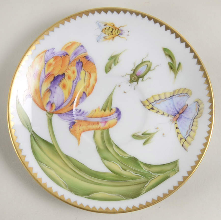Old Master Tulips Saucer for Flat Cup by Anna Weatherley-1