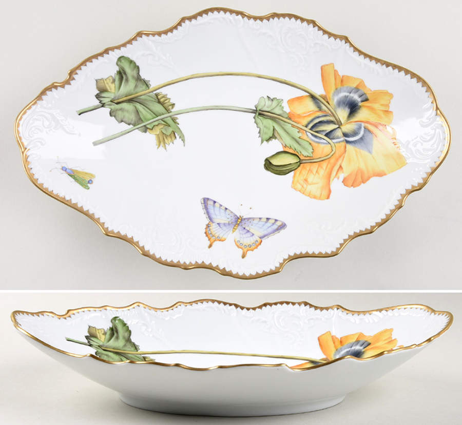 Old Master Tulips 13" Oval Vegetable Bowl by Anna Weatherley-1