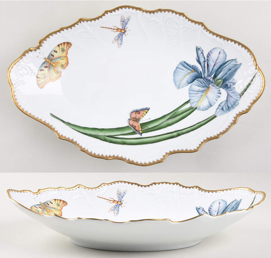 Old Master Tulips 13" Oval Vegetable Bowl by Anna Weatherley-1