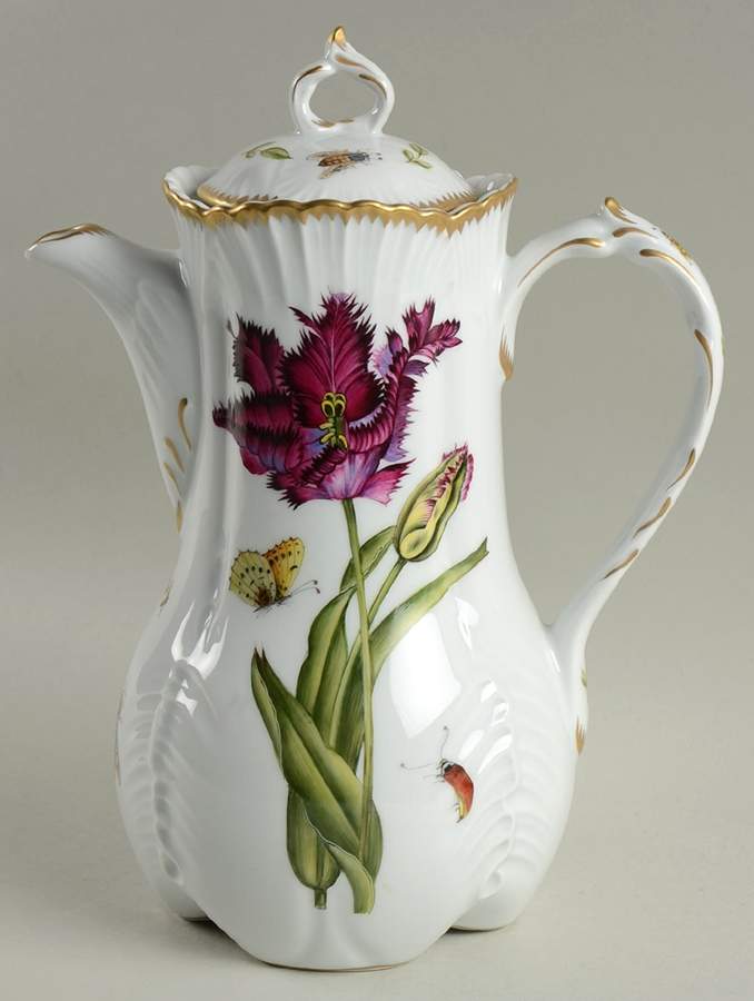 Old Master Tulips Chocolate Pot & Lid by Anna Weatherley-1