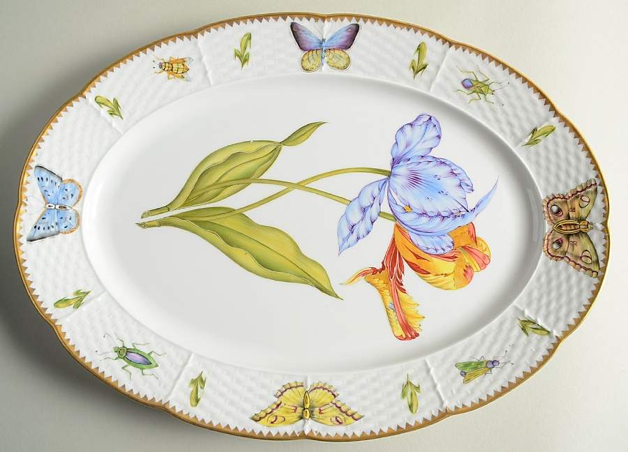 Old Master Tulips 14" Oval Serving Platter by Anna Weatherley-1