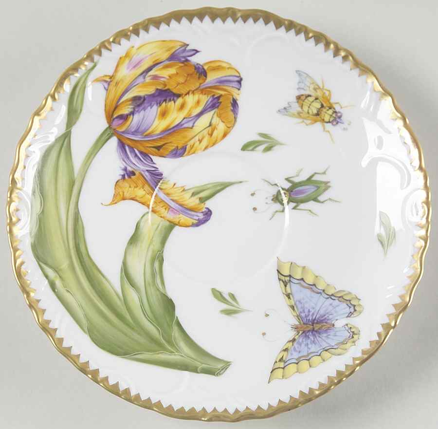 Old Master Tulips Saucer for Flat Cup by Anna Weatherley-1