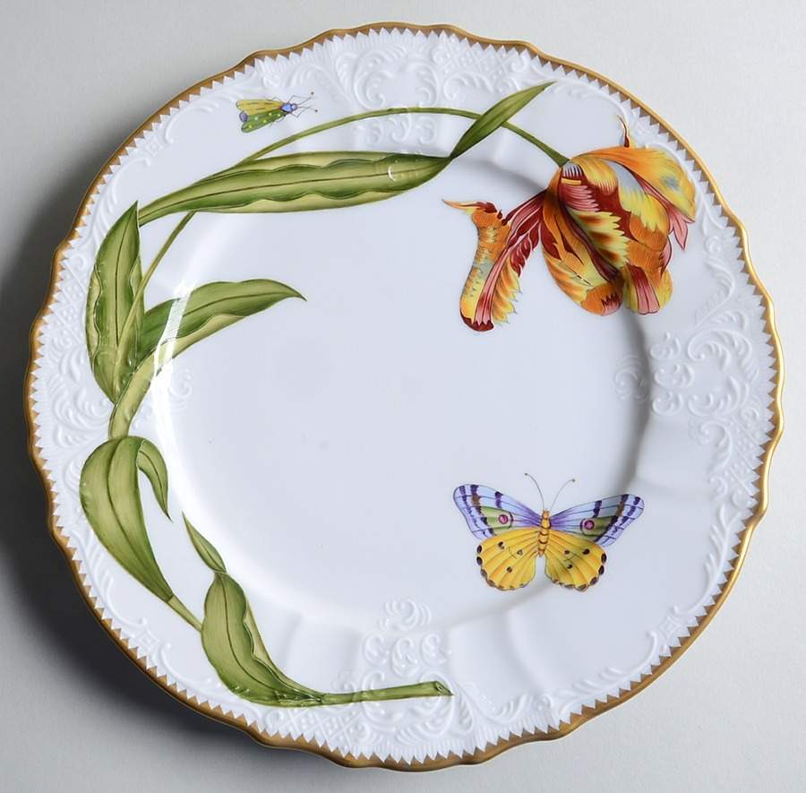 Old Master Tulips Dinner Plate by Anna Weatherley-1