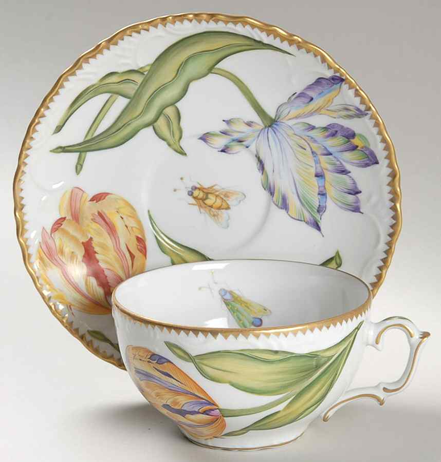 Pannonian Garden Flat Cup & Saucer Set by Anna Weatherley-1