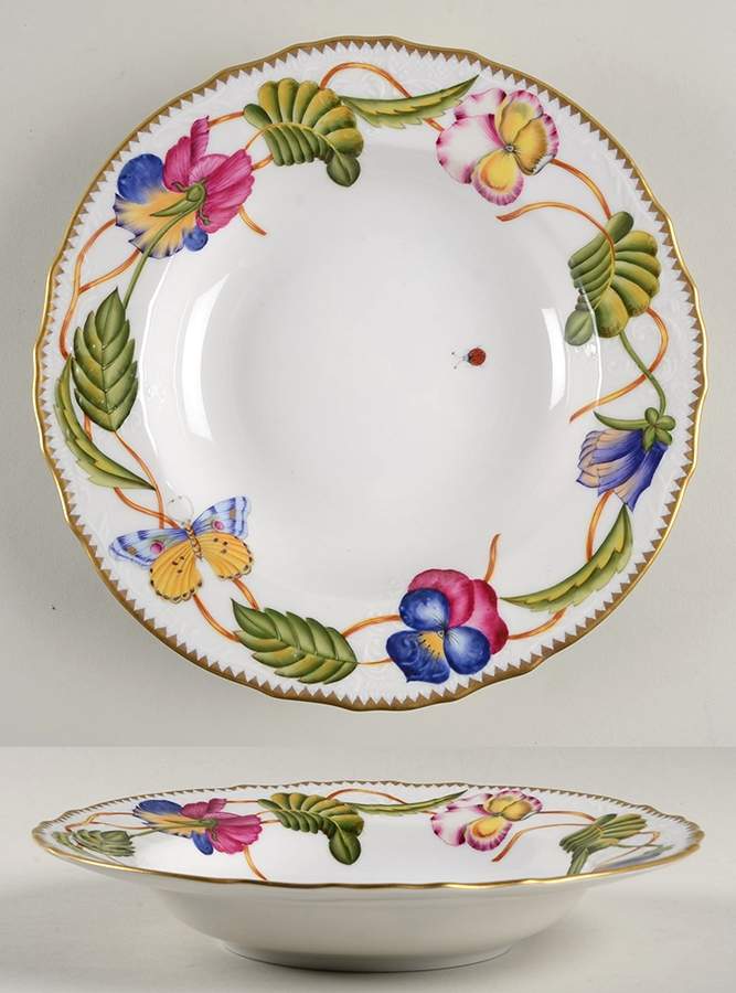 Pannonian Garden Large Rim Soup Bowl by Anna Weatherley-1