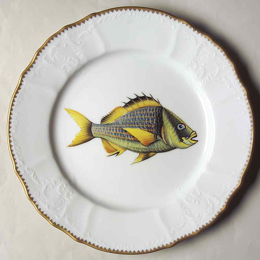 Antique Fish Luncheon Plate by Anna Weatherley-1