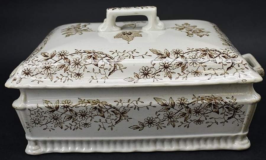 Elsmere Brown Rectangular Covered Vegetable by AF & Co-1