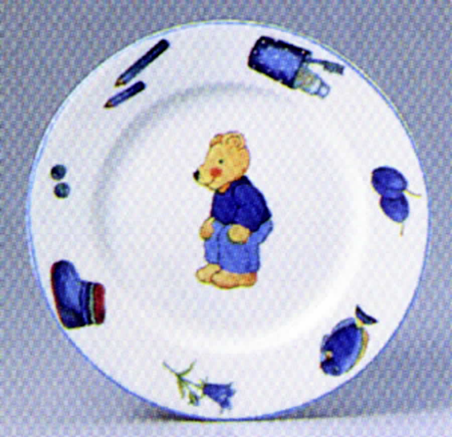 What Color Is That Dear Bear? Blue Child's Plate by Arzberg-1