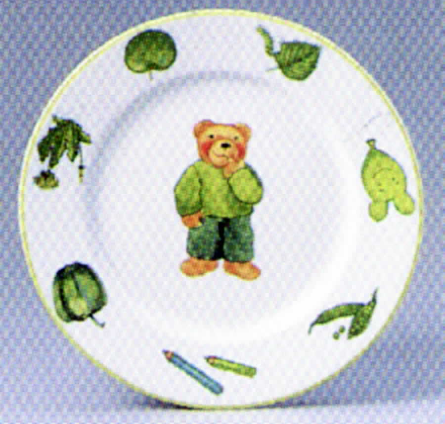 What Color Is That Dear Bear? Green Child's Plate by Arzberg-1