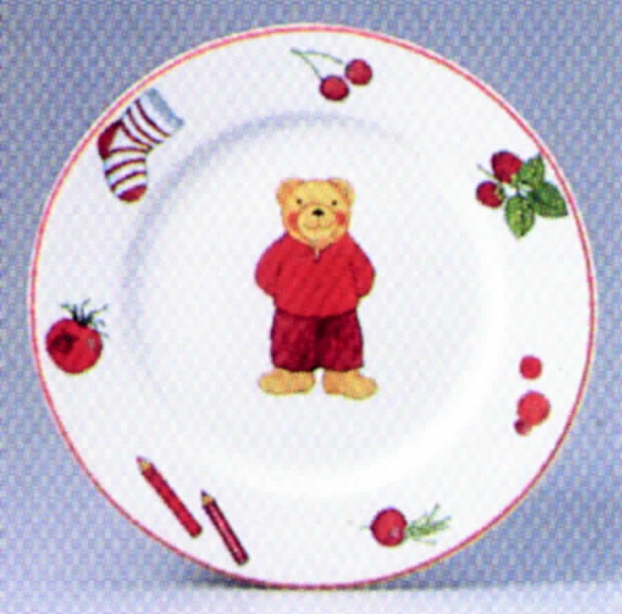What Color Is That Dear Bear? Red Child's Plate by Arzberg-1
