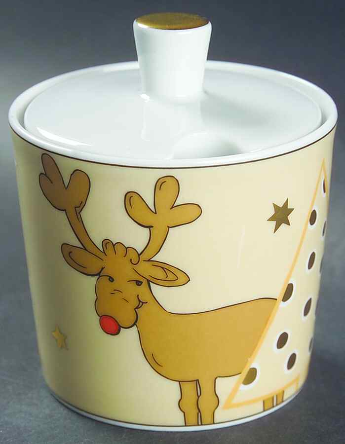 Santa's Reindeer Sugar Bowl & Lid by Arzberg-1