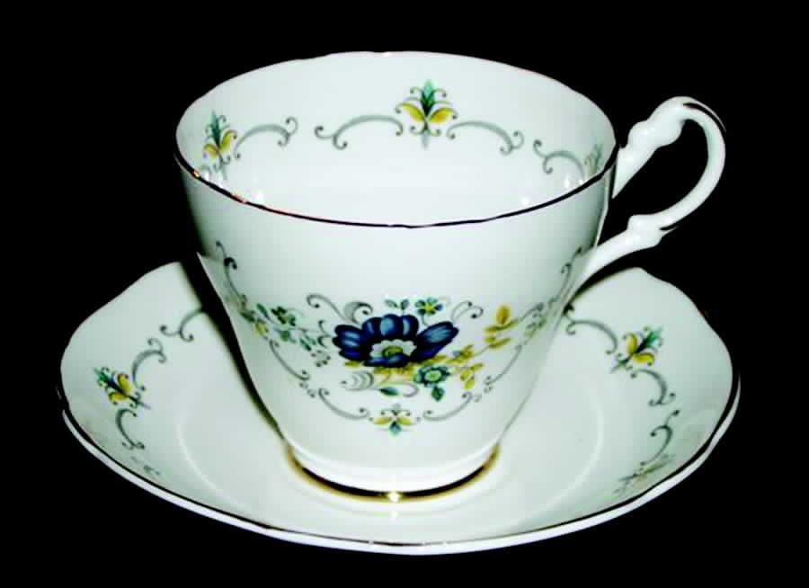 Blue Elegance Flat Cup & Saucer Set by Argyle-1