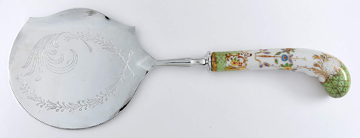 Floraine (Green) Cranberry Server W/Stainless Bowl by A & E Lewis (Germany)-1
