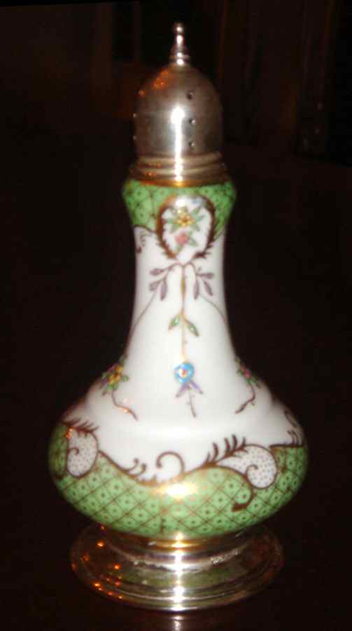 Floraine (Green) Salt Shaker by A & E Lewis (Germany)-1