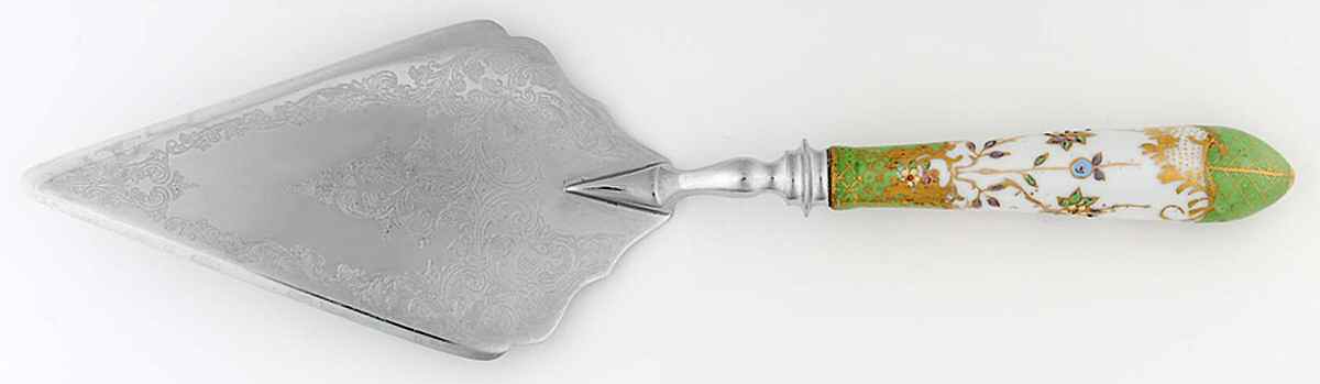 Floraine (Green) Pie & Cake Server with Stainless Blade by A & E Lewis (Germany)-1