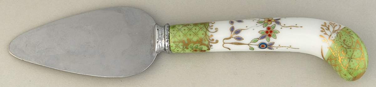 Floraine (Green) Cheese Server with Stainless Blade by A & E Lewis (Germany)-1