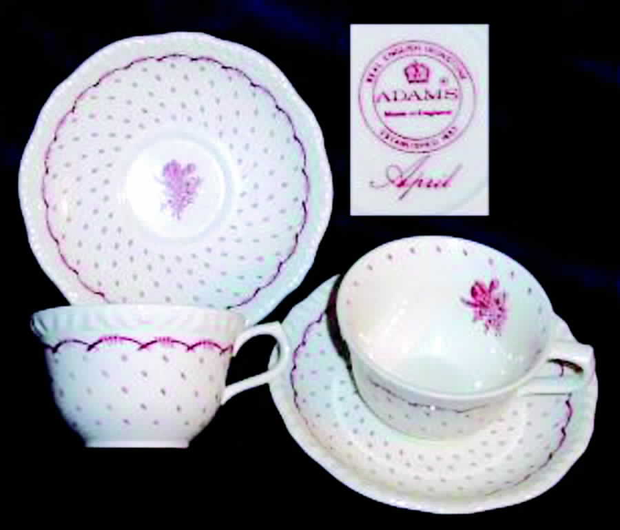 April Flat Cup & Saucer Set by Adams China-1