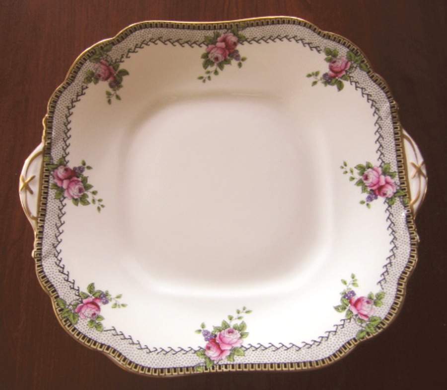A321 Square Handled Cake Plate by John  Aynsley & Sons-1