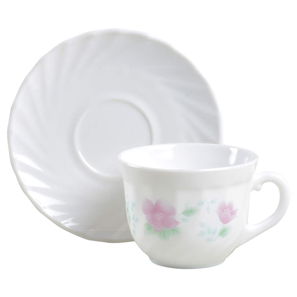 Florentine Flat Cup & Saucer Set by Arcopal-1
