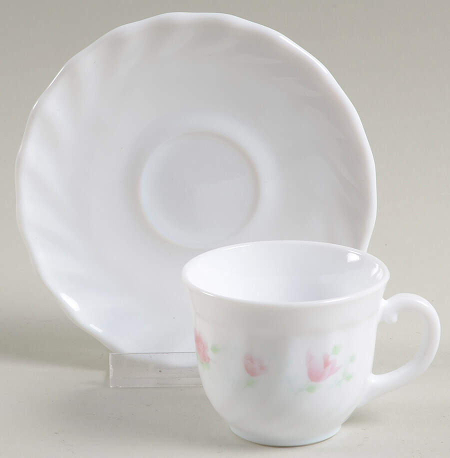 Florentine Flat Demitasse Cup & Saucer Set by Arcopal-1
