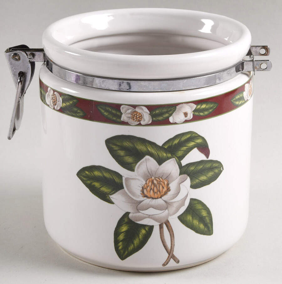Magnolia Blossom Medium Canister No Lid by American Atelier-1
