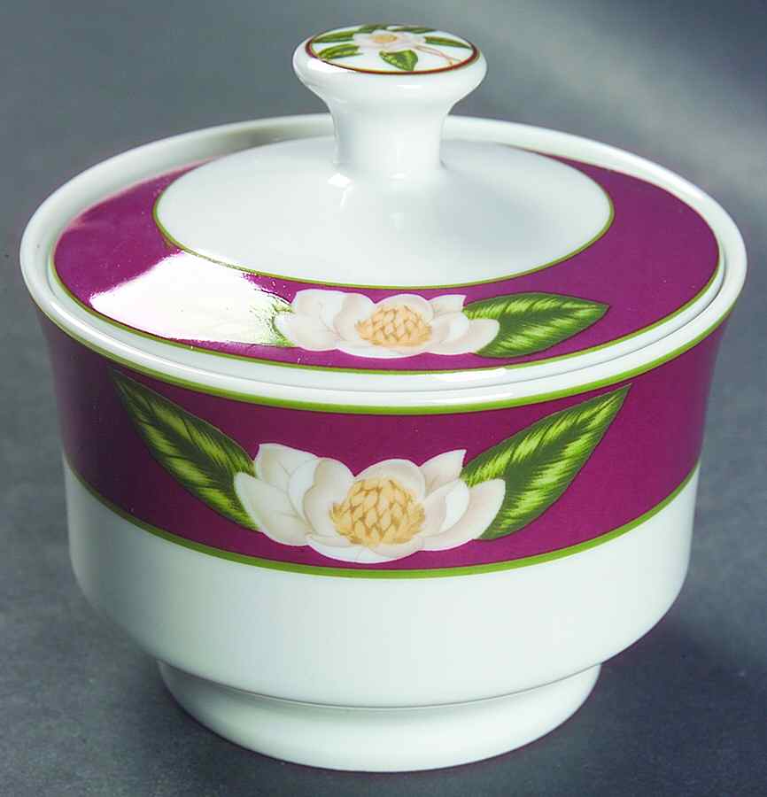 Magnolia Blossom Sugar Bowl & Lid by American Atelier-1