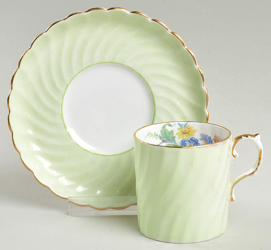 C6042 Flat Demitasse Cup & Saucer Set by John  Aynsley & Sons-1