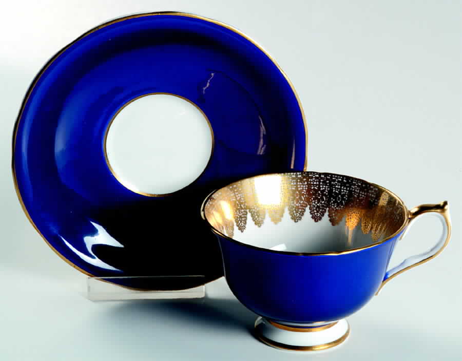 2406B Blue Footed Cup & Saucer Set by John  Aynsley & Sons-1