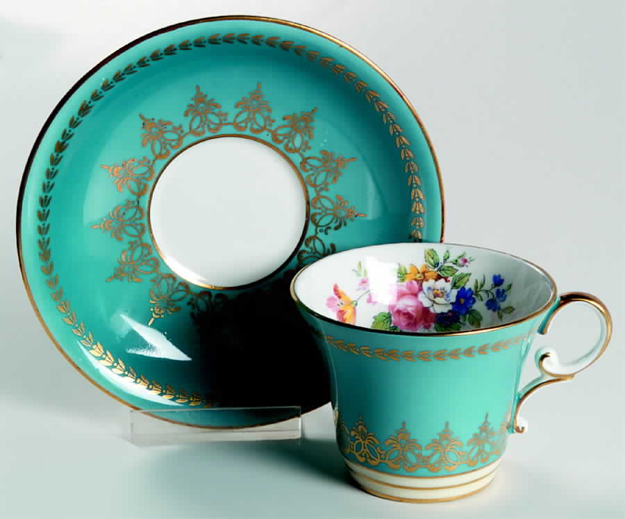 C866  (Turquoise) Flat Cup & Saucer Set by John  Aynsley & Sons-1