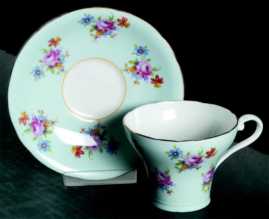 633 Flat Cup & Saucer Set by John  Aynsley & Sons-1