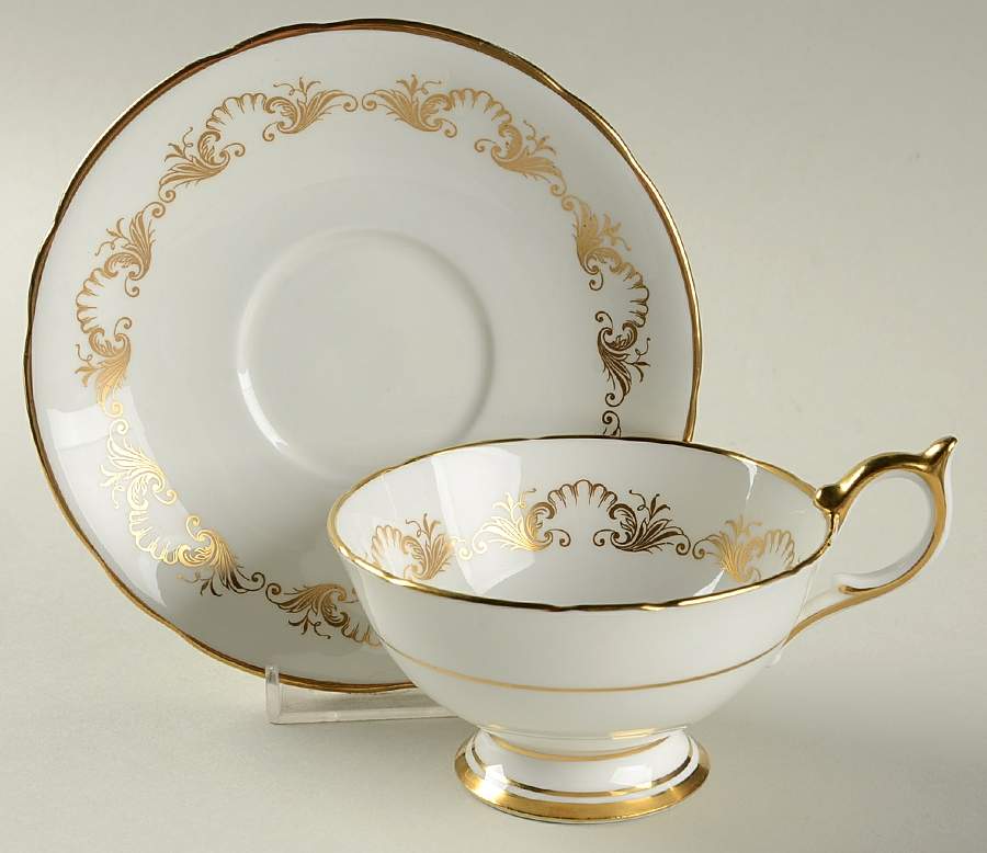 Louis XV (Scalloped) Footed Cup & Saucer Set by John  Aynsley & Sons-1