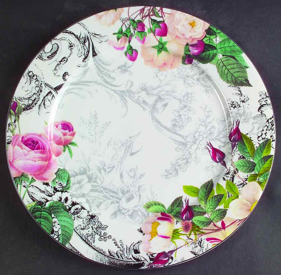 Rose Toile Dinner Plate by American Atelier-1