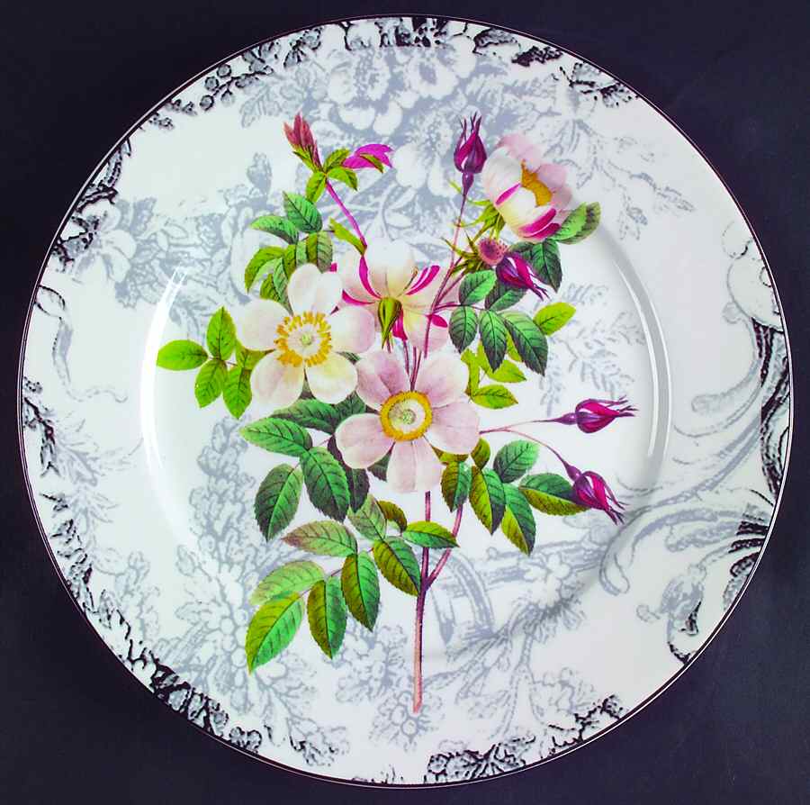 Rose Toile Accent Dinner Plate by American Atelier-1