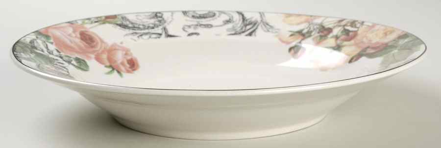 Rose Toile Large Rim Soup Bowl by American Atelier-1