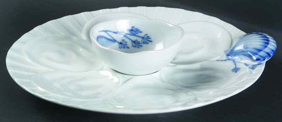 Seafood Ocean Blue Oyster Plate & Sauce Cup by Artland-1