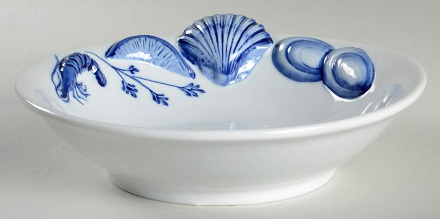 Seafood Ocean Blue Large Coupe Soup Bowl by Artland-1
