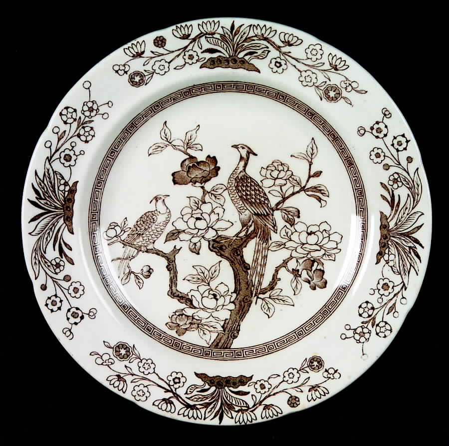 Asiatic Birds Brown Bread & Butter Plate by Ashworth Bros-1