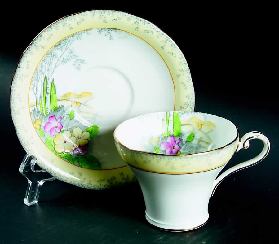B4860 Flat Cup & Saucer Set by John  Aynsley & Sons-1