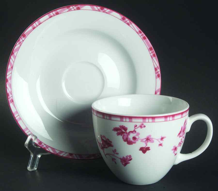 Sophia-Red Flat Cup & Saucer Set by Laura Ashley-1