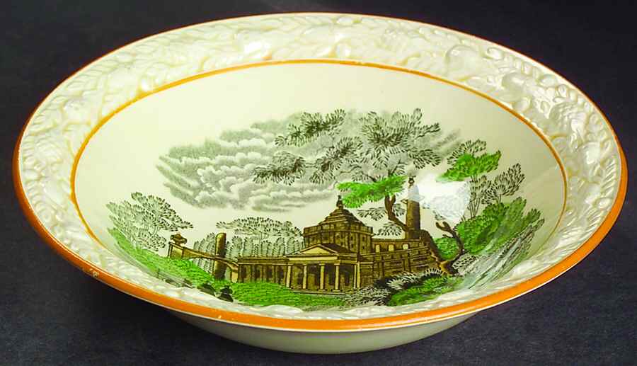 Italian Scenery Multicolor (Mustard Trim) Coupe Cereal Bowl by Adams China-1