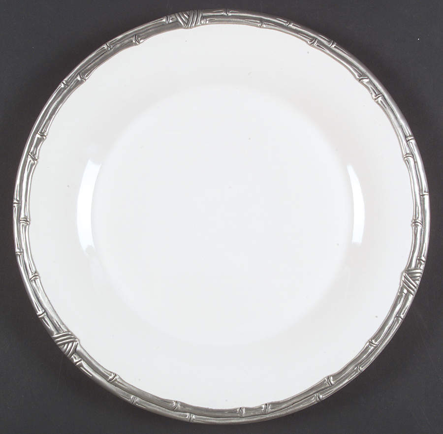 Bamboo White Dinner Plate by Arthur Court-1