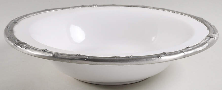 Bamboo White 12" Pasta Serving Bowl by Arthur Court-1