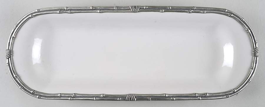 Bamboo White Oblong Tray by Arthur Court-1