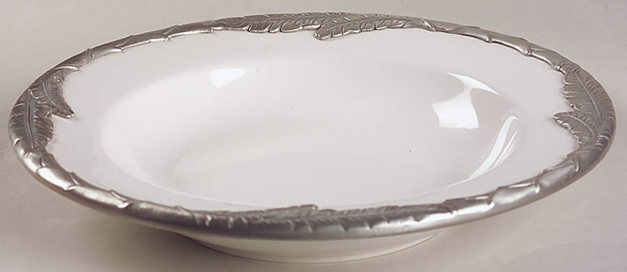 Palm White 9" Soup/Pasta Bowl by Arthur Court-1