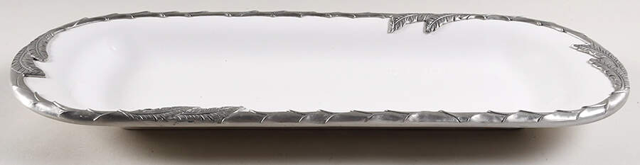 Palm White Oblong Tray by Arthur Court-1